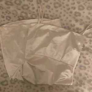 hoco windsor mini white dress satin soft